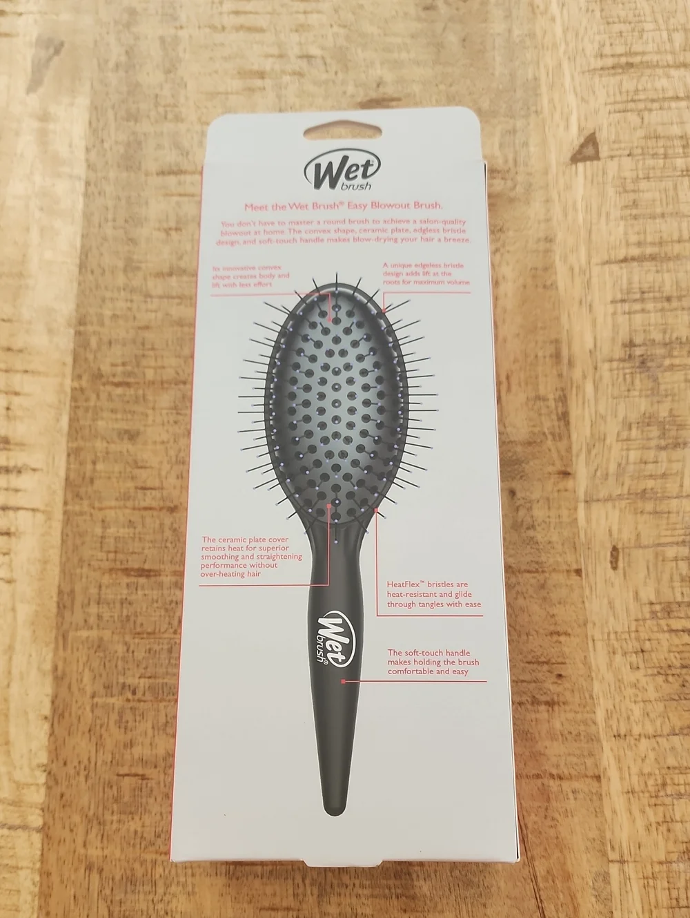 WET BRUSH Easy Blowout Brush and Detangling Comb Set of 2 Full Size Black